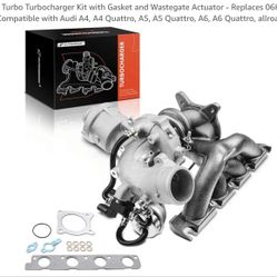 A-Premium K03 Turbo Turbocharger Kit with Gasket and Wastegate Actuator 