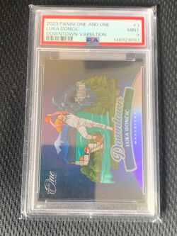 Luka Doncic 2023 Panini One And One Downtown Variation Mavericks PSA 9
