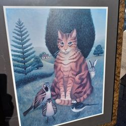 FRAMED CAT PICTURE.