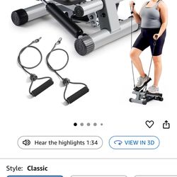 Sunny Health & Fitness Mini Stepper for Exercise at Home, Stair Step Workout Machine with Resistance Band and Over 300lb Weight Capacity, Optional Twi