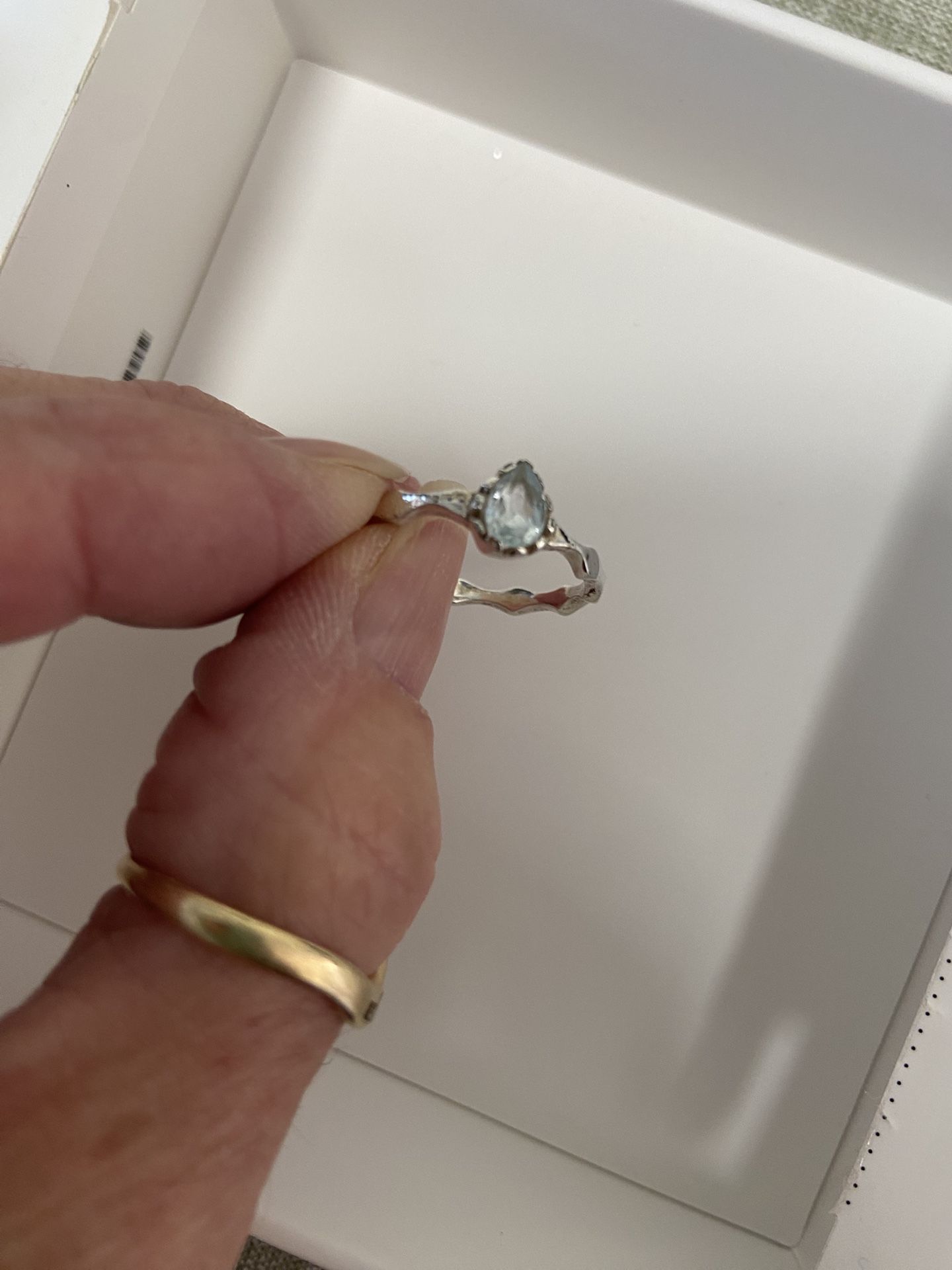 Sterling Silver/Aquamarine Ring - Apprx Size 7-8 $29