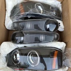 02-06 GMC Sierra 1500 Denali/01-06 Yukon Denali/ Yukon XL Denali LED Headlights Faros Calaveras Micas Luces 