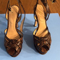 Brown/Black Leather Aldo High Platform High Heels