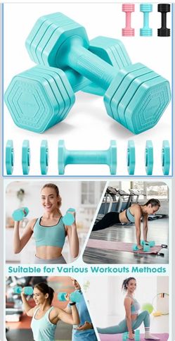 Adjustable Dumbbell Set, 4 in 1 Free Weights Dumbbells Set for Women, Weights for Women at Home, 2lb 3lb 4lb 5lb with TPU Soft Rubber Handle for Home 