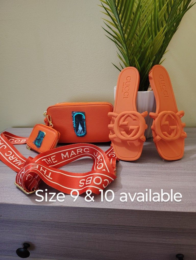 Gg Sandals Size 9 & 10 And Marc Jacob Bag