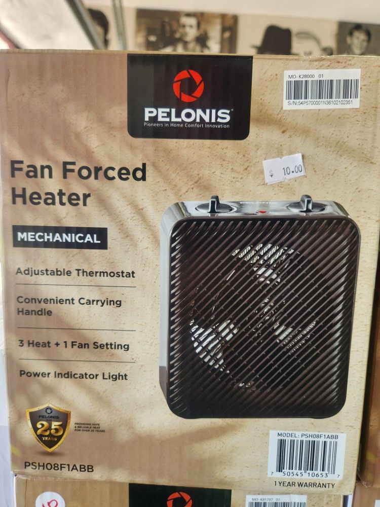 Small Black Fan Forced Heater New