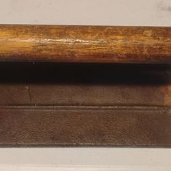 Vintage Cast Iron Bacon Press Wood Handle “Bacon Press” Pig Flowers