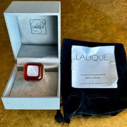 Rare Lalique Gold  Vermeil  Amber Pyramid Ring