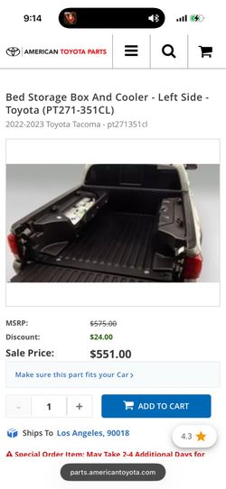 Tacoma Bed Storage OEM