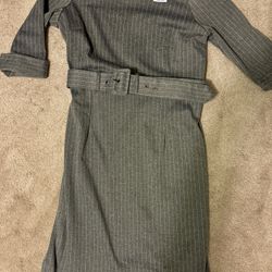 Gretchen Scott Designs Grey Bateau Neck Sheath Dress Size M/8