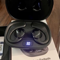 Open Ear Headphones Wireless Bluetooth 5.3, Open Ear Earbuds with Dual 16.2mm Dynamic Drivers 60 Hours Playtime Waterproof Sport Earbuds Compatible wi