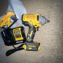 1/2” High Torque DeWalt Impact Wrench, Battery & Charger