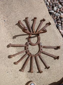 Vintage RR Spike Horseshoe Folk Art