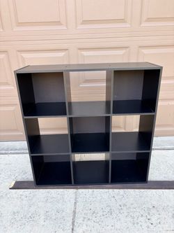 Black 9-Cube Storage Shelf Bookcase