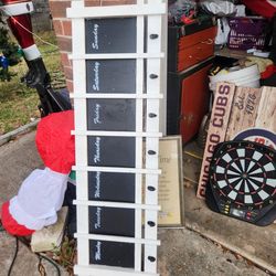 White Wood Wall Mounted Organizer With Hooks