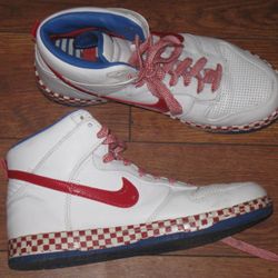 RARE Nike Zoom Dunk High Supreme White Varsity Red Champs Shoe 317893-161 US 7.5