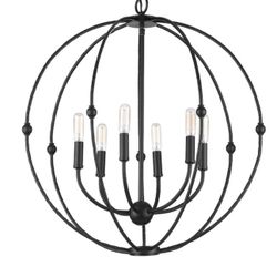 Progress Lighting Pacolet 6-Light Textured Black Chandelier