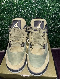 Air Jordan 4 Olive Green Suede Sneakers