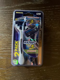 2 pack 6 BLADE razors with aloe strip