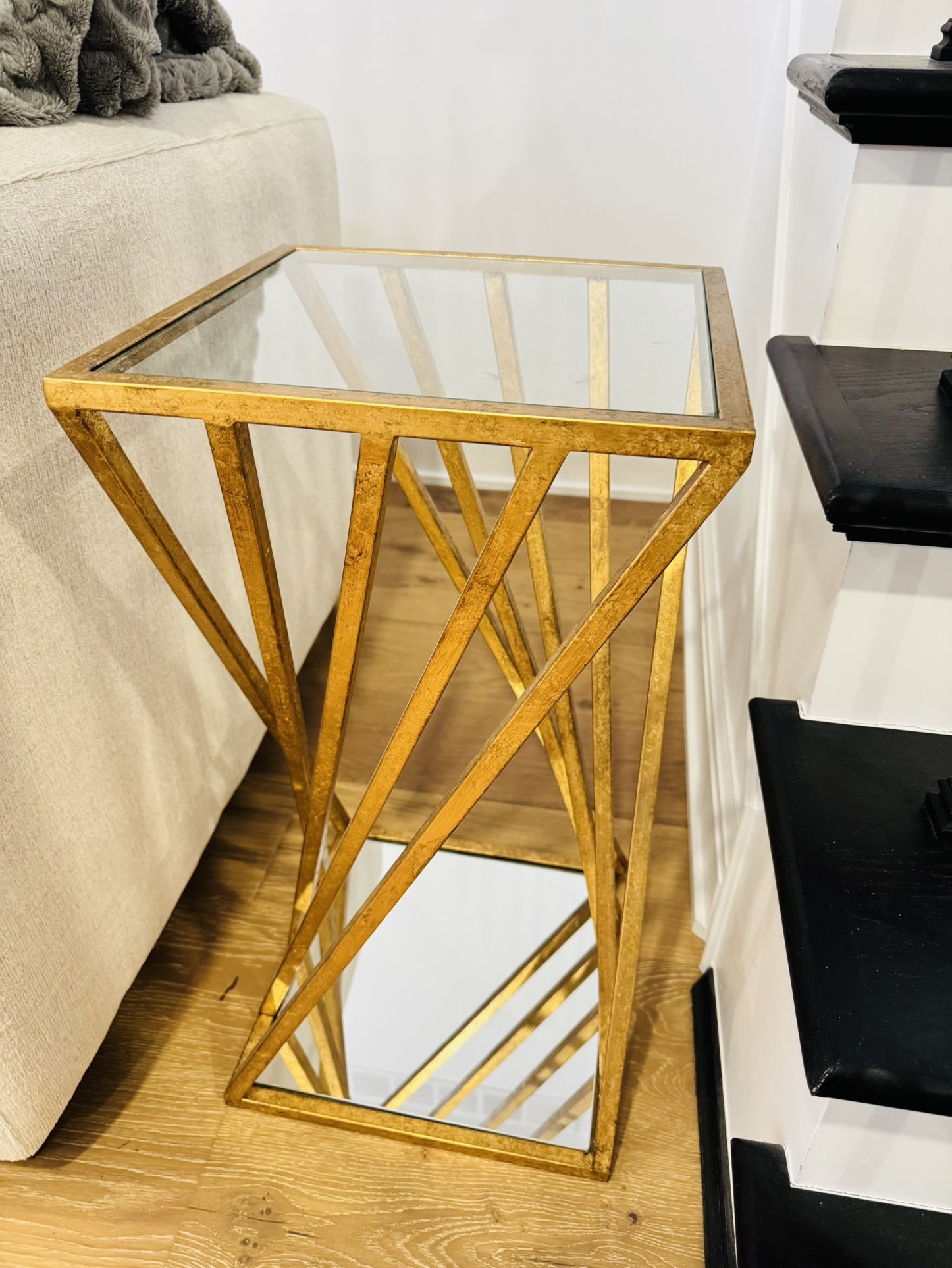 Gold Mirror Side Table