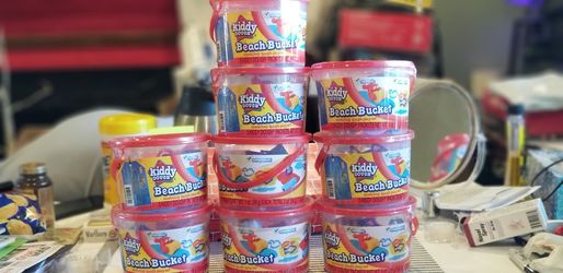 KIDDY DOUGH BEACH BUCKET SET OF 9 CT