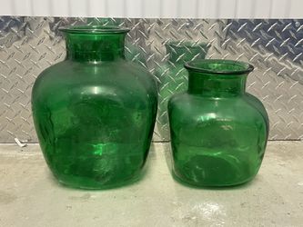 Unique Green Glass Vases 