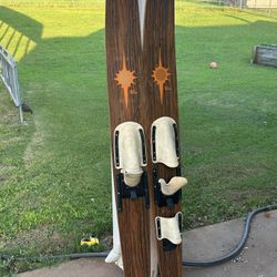 Vintage Wood Lake Region Golden Surfer USA Made Water Skis