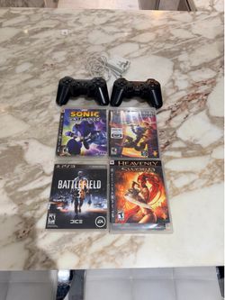 PlayStation 3 Bundle – 2 Controllers + 4 Games