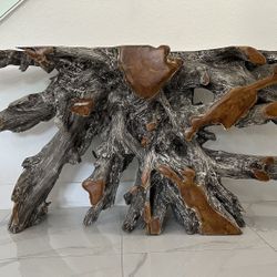 Pacifico Gray Teak Wood Table Console 