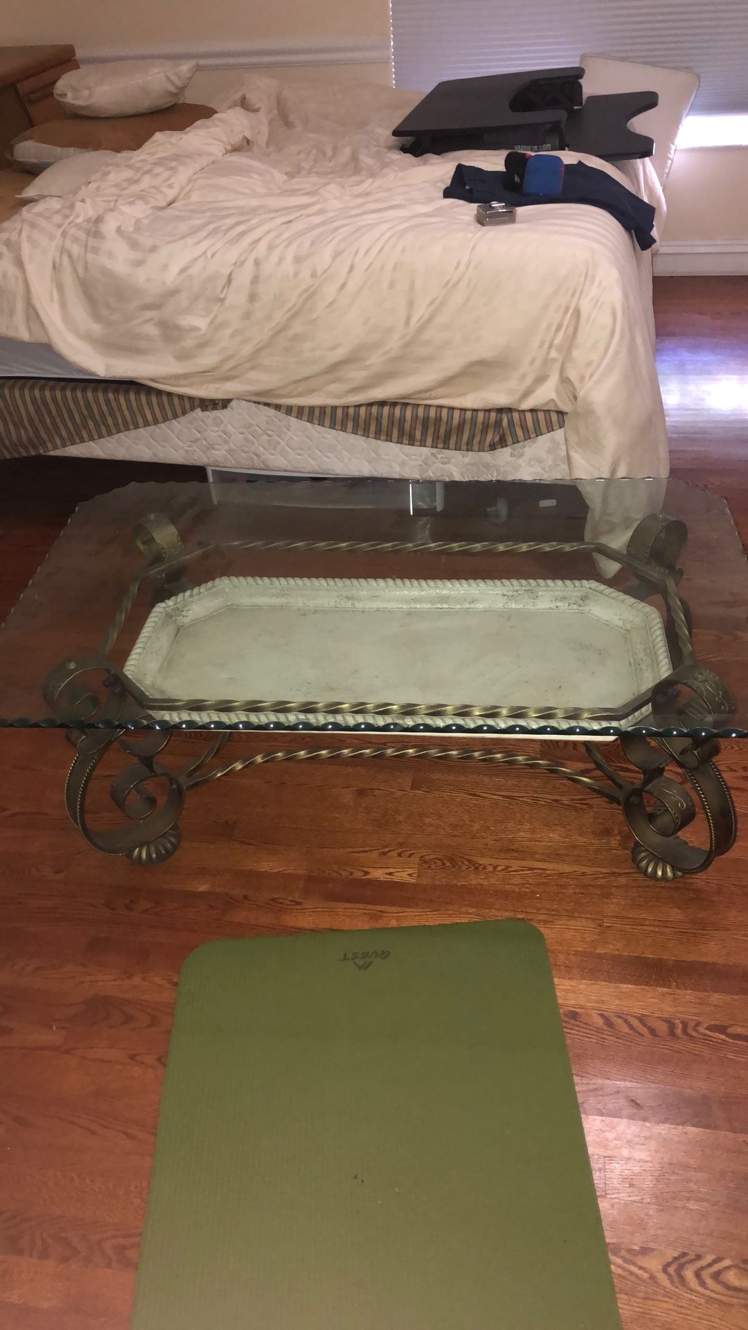 Glass Table With Metal Base