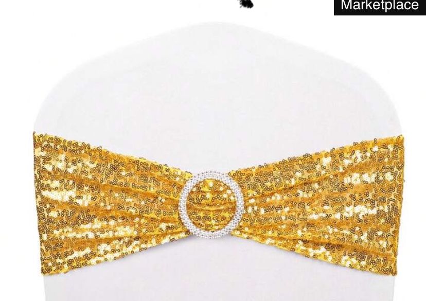 Gold Sequin Chair Bands