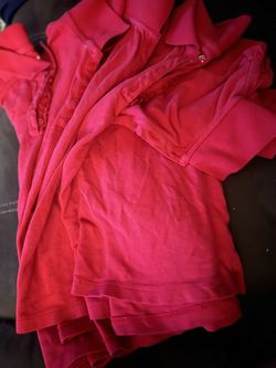 Uniforms Red Polos Navy Pants Navy Jumper