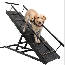 Heavy-Duty Adjustable Dog Ramp – 7 Heights | Anti-Slip & Foldable