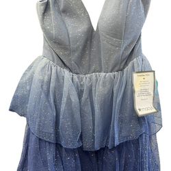 Party Blue Junior/Woman's Dress With Straps