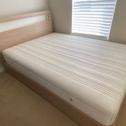 [Excellent] Complete Queen Bed Set (Modern Frame + Mattress + Box Spring)