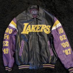 Vintage Leather Lakers Jacket