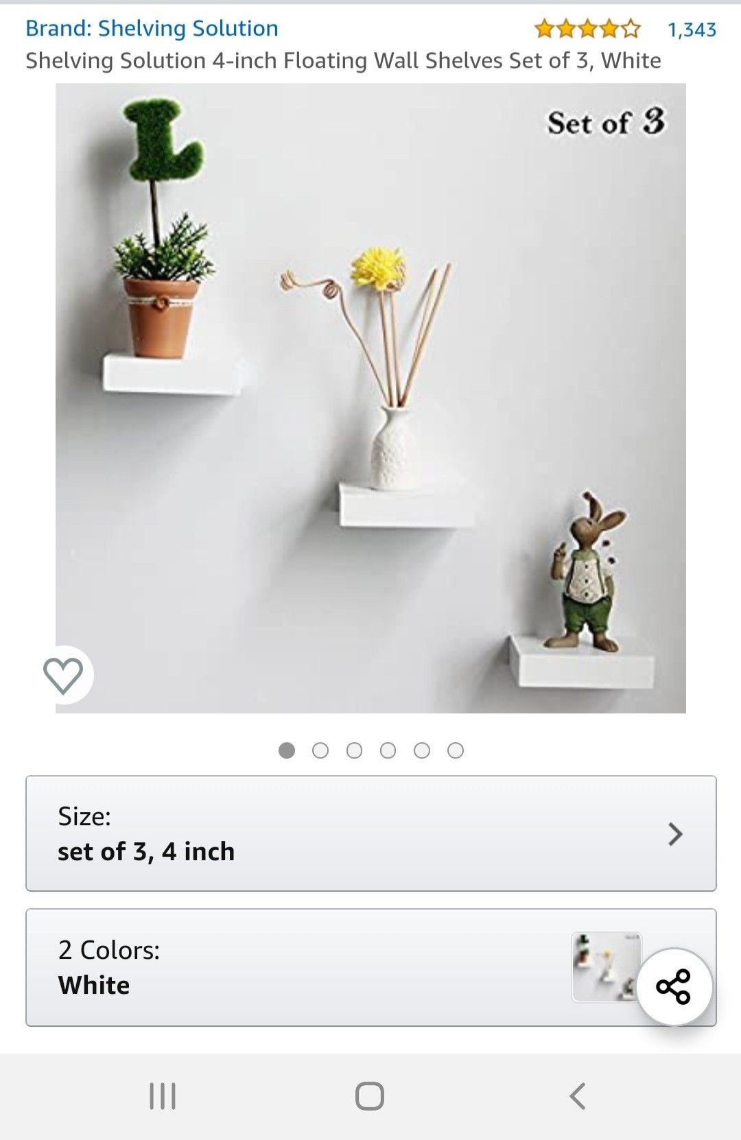 Shelving Solution  Wall Shelves Set of 3, White