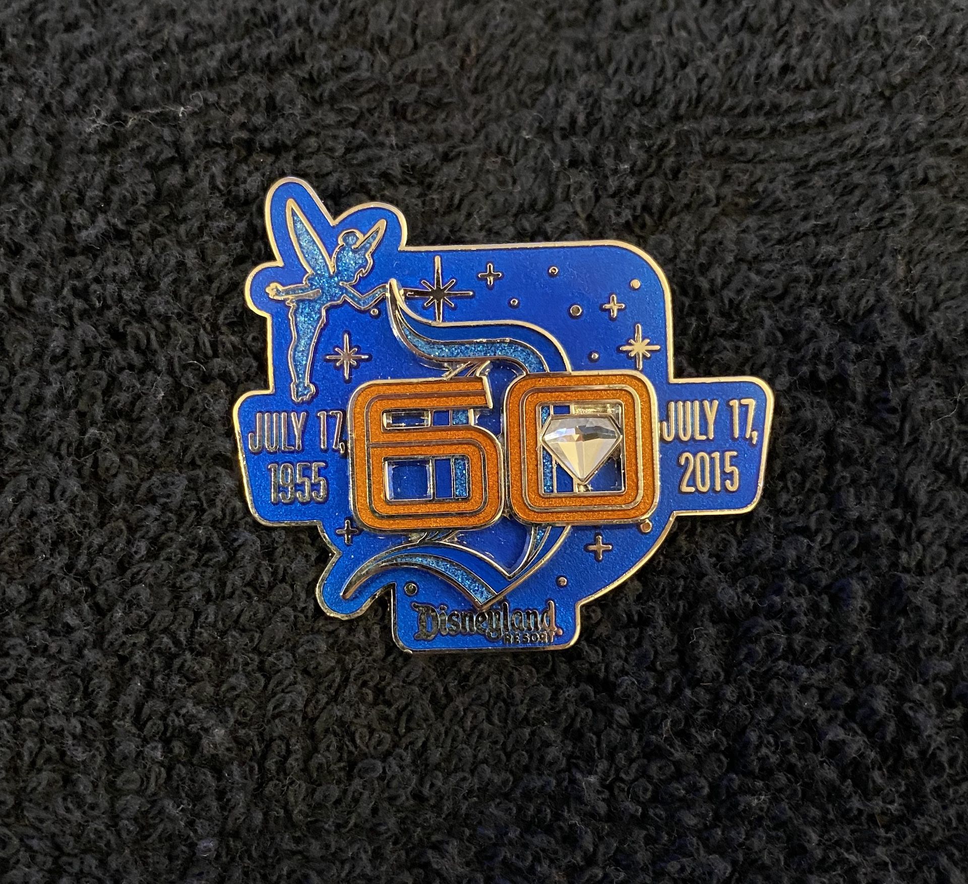 Disney Pin #207, Limited Release, Disneyland Resort, 60th Anniversary, Diamond Celebration Tinker Bell