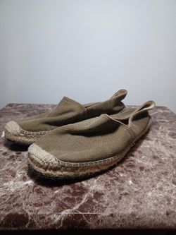 New! J. Crew Linen Espadrilles Jute Sole Flats Gray Size 8.5