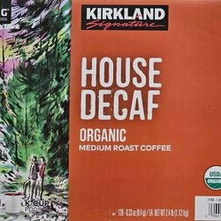 Kirkland Signature House Decaf Organic Medium Roast Coffee 120 Pods