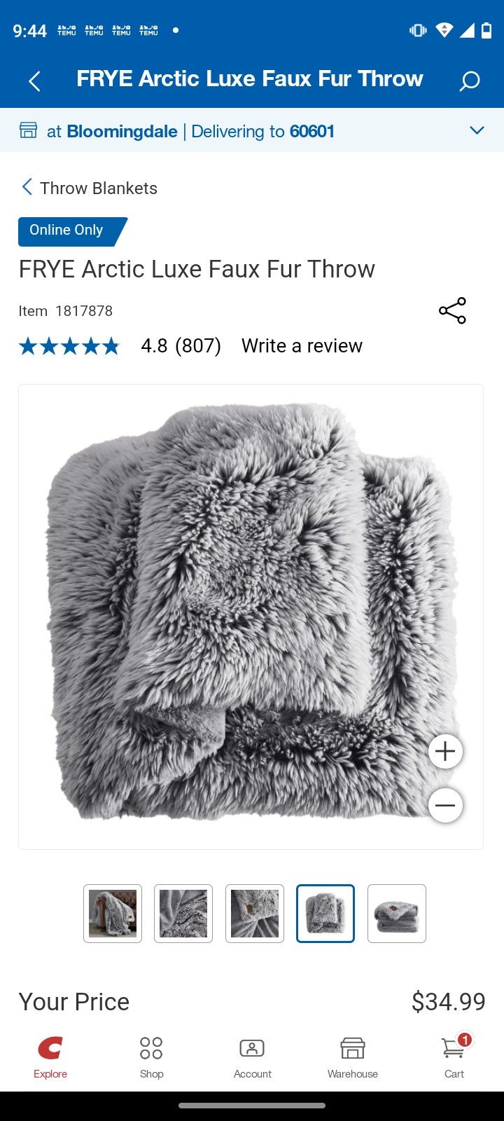 Frye Arctic Luxe Faux Fur Throw