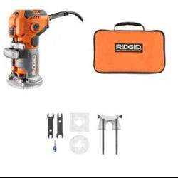 Compact Fixed-Base Corded Router, Accessory Set And Router Bit Set (4-Piece)