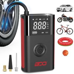 Tire Inflator Portable Air Compressor - Auto Shutoff for Car Tires,150 PSI Air Pump for Car,Tire Inflator with Pressure Gauge-2X Cordless Tire Pump fo