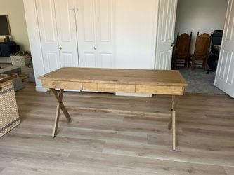 World Market Wood Campaign Desk with Pullout Trays – 60”