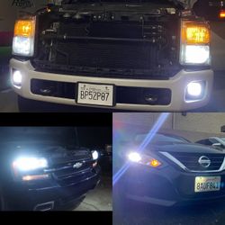 6000k Glacier White LED Headlight And 3000k Jdm Yellow LEDs Fog Lights