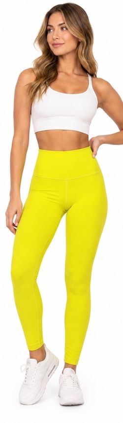SET Active Sportbody Neon Yellow Leggings Size Small