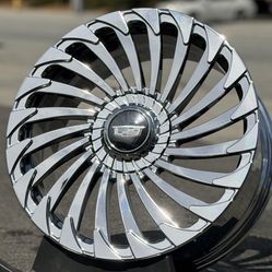 20” inch Chrome Flow Forged Wheels Cadillac CT6 5X120 Floating Caps New Rims