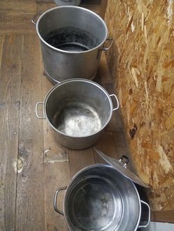 3 metal pots