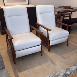 White Modern Reclining Leather Chairs