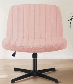 Adjustable Fabric Criss Cross Base Chair, Armless Wide Office Desk Seat